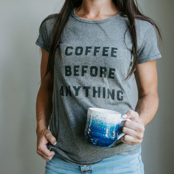 Coffee Before Anything - Cute Graphic Tee - Picture 1 of 2
